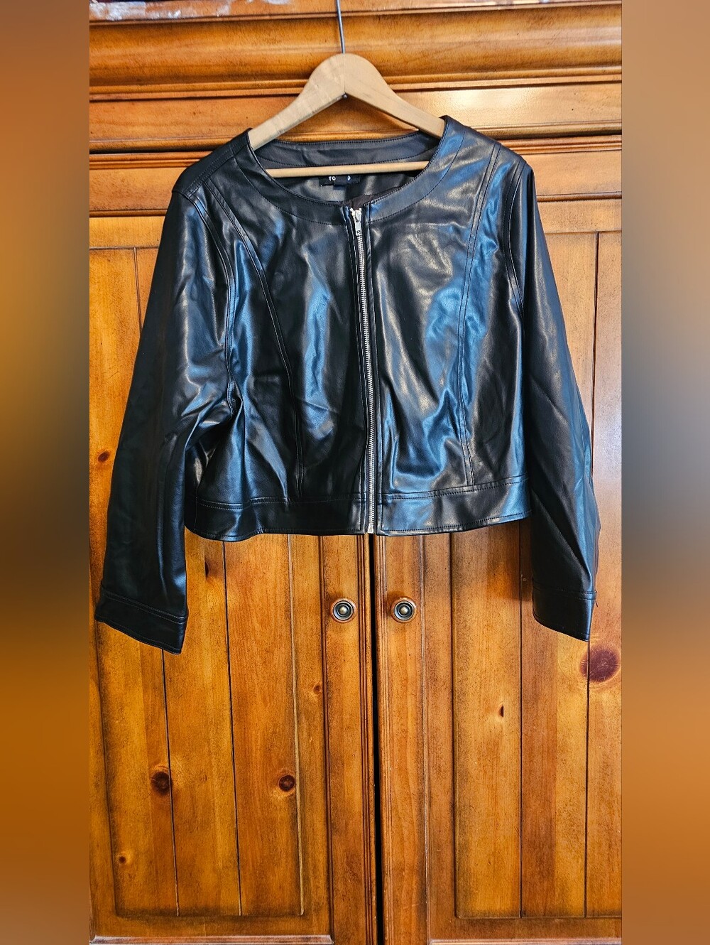 torrid Black Faux Leather Zip-Front Women's Bomber Jacket 3